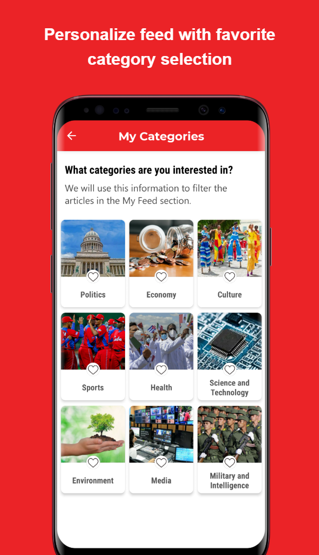 Cubadebate categories screen