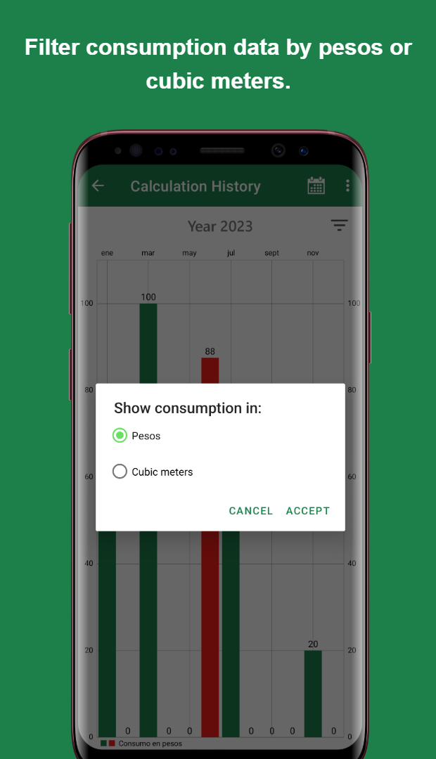 Gas consumption manager filter screen