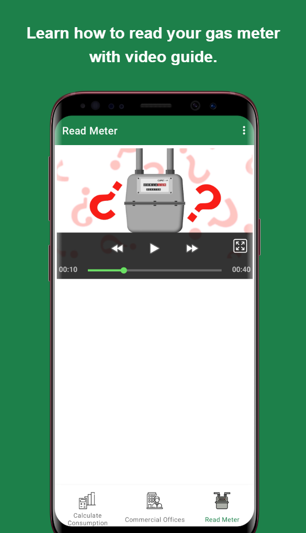 Gas consumption manager video screen