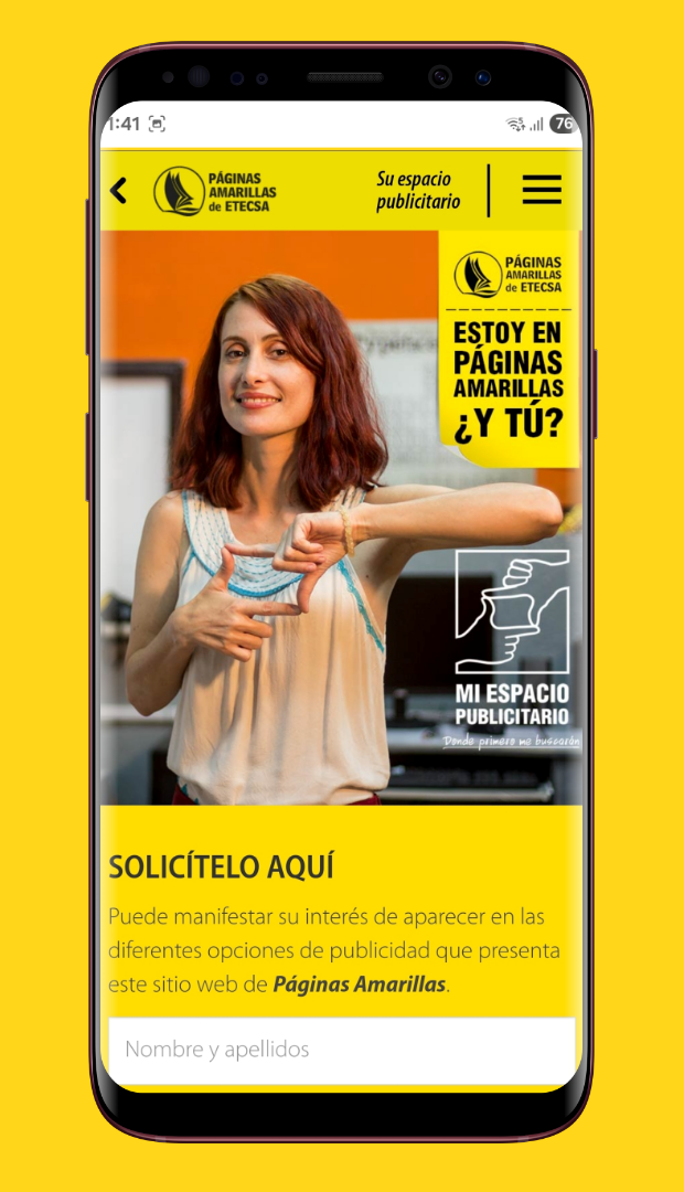 Advertisement screen